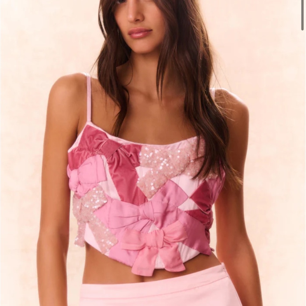 Woodley Bow Bustier Top